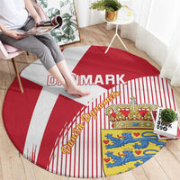 Danmark 2024 Football Round Carpet We are Red We are White We are Danish Dynamite