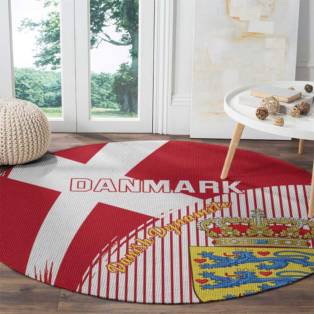 Danmark 2024 Football Round Carpet We are Red We are White We are Danish Dynamite