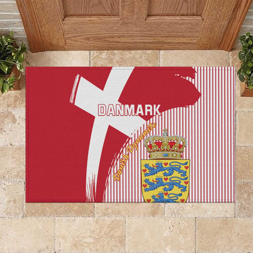 Danmark 2024 Football Rubber Doormat We are Red We are White We are Danish Dynamite - Wonder Print Shop
