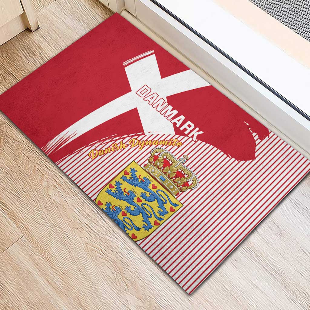 Danmark 2024 Football Rubber Doormat We are Red We are White We are Danish Dynamite - Wonder Print Shop