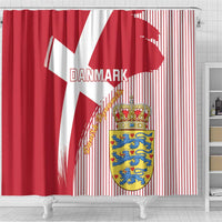 Danmark 2024 Football Shower Curtain We are Red We are White We are Danish Dynamite