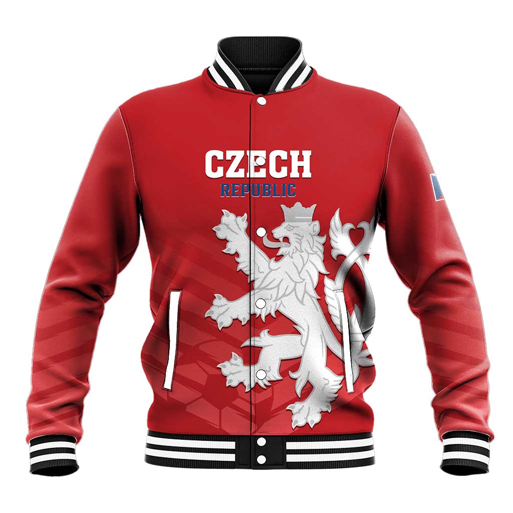 Custom Czech Republic 2024 Football Baseball Jacket Jeden Tym Jeden Cil Czechia - Wonder Print Shop
