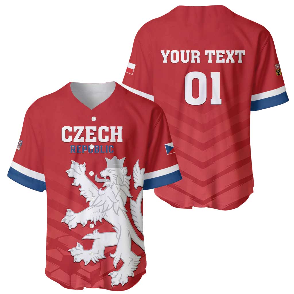 Custom Czech Republic 2024 Football Baseball Jersey Jeden Tym Jeden Cil Czechia - Wonder Print Shop