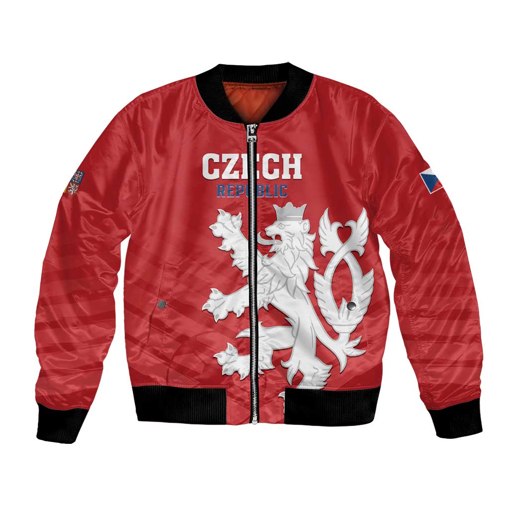 Custom Czech Republic 2024 Football Bomber Jacket Jeden Tym Jeden Cil Czechia - Wonder Print Shop