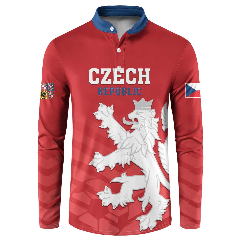 Custom Czech Republic 2024 Football Button Sweatshirt Jeden Tym Jeden Cil Czechia - Wonder Print Shop