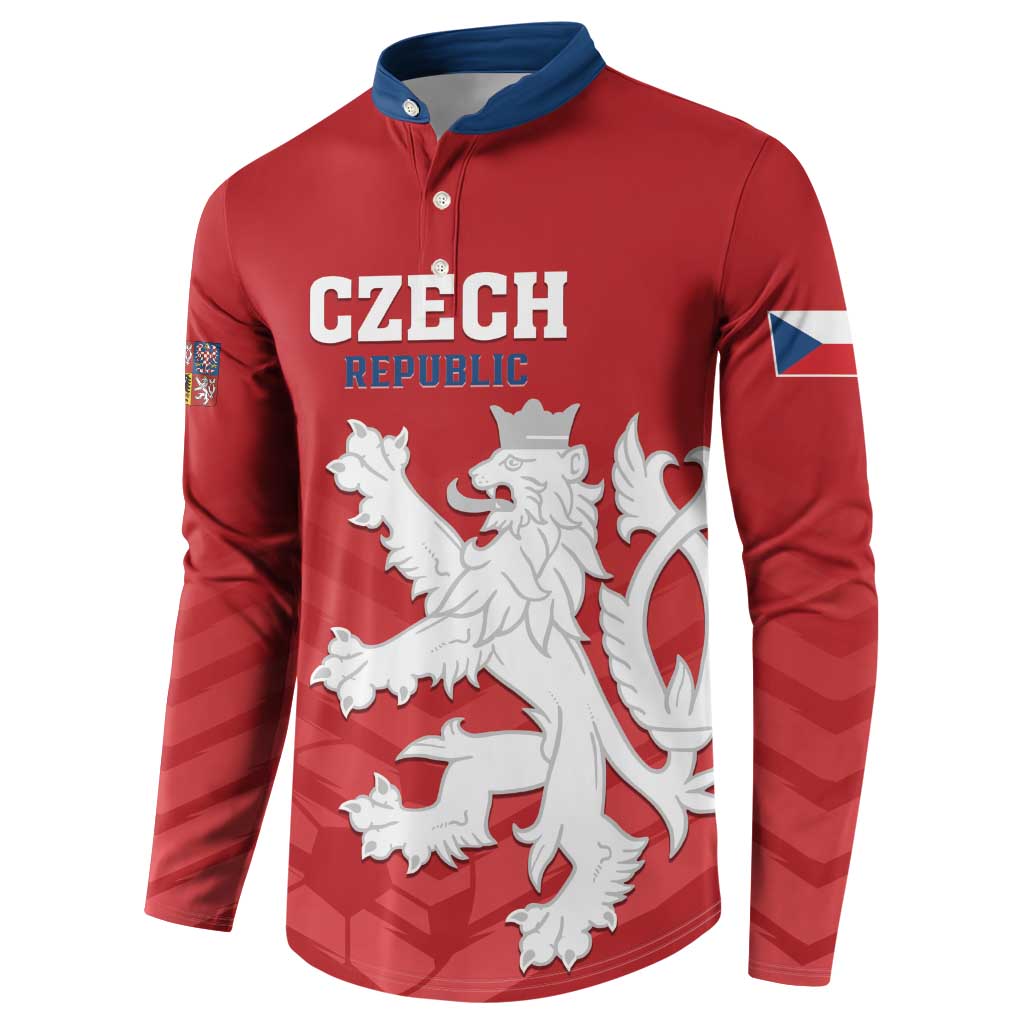 Custom Czech Republic 2024 Football Button Sweatshirt Jeden Tym Jeden Cil Czechia - Wonder Print Shop