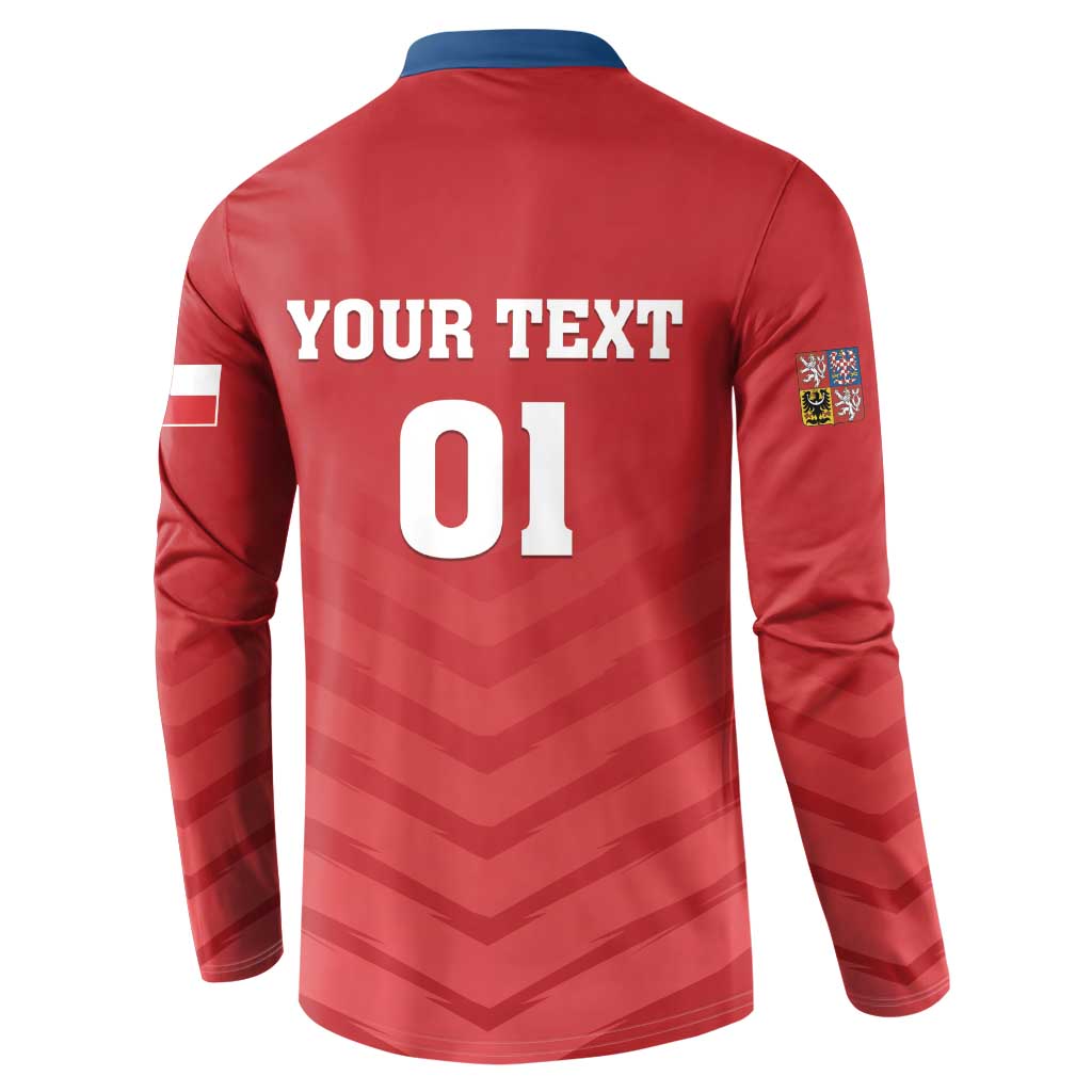 Custom Czech Republic 2024 Football Button Sweatshirt Jeden Tym Jeden Cil Czechia - Wonder Print Shop