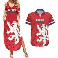 Custom Czech Republic 2024 Football Couples Matching Summer Maxi Dress and Hawaiian Shirt Jeden Tym Jeden Cil Czechia - Wonder Print Shop