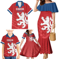 Custom Czech Republic 2024 Football Family Matching Mermaid Dress and Hawaiian Shirt Jeden Tym Jeden Cil Czechia - Wonder Print Shop