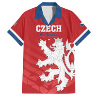 Custom Czech Republic 2024 Football Family Matching Off The Shoulder Long Sleeve Dress and Hawaiian Shirt Jeden Tym Jeden Cil Czechia - Wonder Print Shop