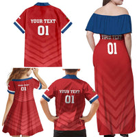 Custom Czech Republic 2024 Football Family Matching Off Shoulder Maxi Dress and Hawaiian Shirt Jeden Tym Jeden Cil Czechia - Wonder Print Shop