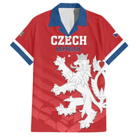 Custom Czech Republic 2024 Football Family Matching Short Sleeve Bodycon Dress and Hawaiian Shirt Jeden Tym Jeden Cil Czechia - Wonder Print Shop