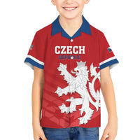 Custom Czech Republic 2024 Football Family Matching Short Sleeve Bodycon Dress and Hawaiian Shirt Jeden Tym Jeden Cil Czechia - Wonder Print Shop