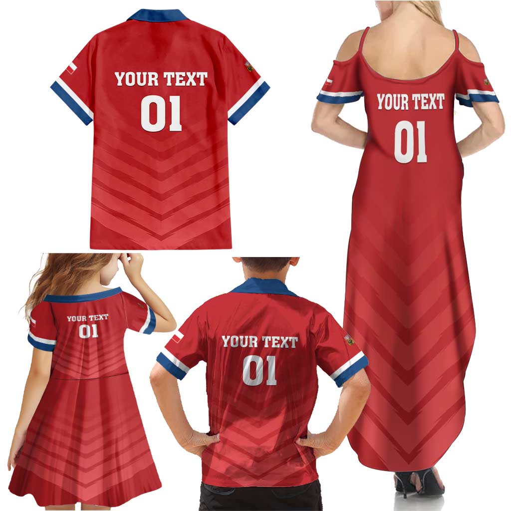 Custom Czech Republic 2024 Football Family Matching Summer Maxi Dress and Hawaiian Shirt Jeden Tym Jeden Cil Czechia - Wonder Print Shop