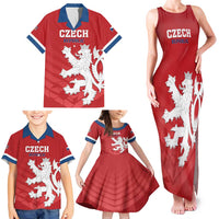 Custom Czech Republic 2024 Football Family Matching Tank Maxi Dress and Hawaiian Shirt Jeden Tym Jeden Cil Czechia - Wonder Print Shop