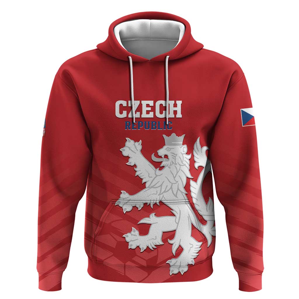 Custom Czech Republic 2024 Football Hoodie Jeden Tym Jeden Cil Czechia - Wonder Print Shop