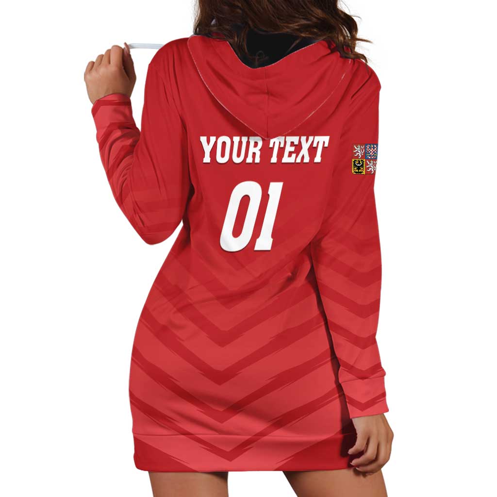 Custom Czech Republic 2024 Football Hoodie Dress Jeden Tym Jeden Cil Czechia - Wonder Print Shop
