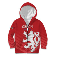 Custom Czech Republic 2024 Football Kid Hoodie Jeden Tym Jeden Cil Czechia - Wonder Print Shop