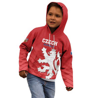 Custom Czech Republic 2024 Football Kid Hoodie Jeden Tym Jeden Cil Czechia - Wonder Print Shop