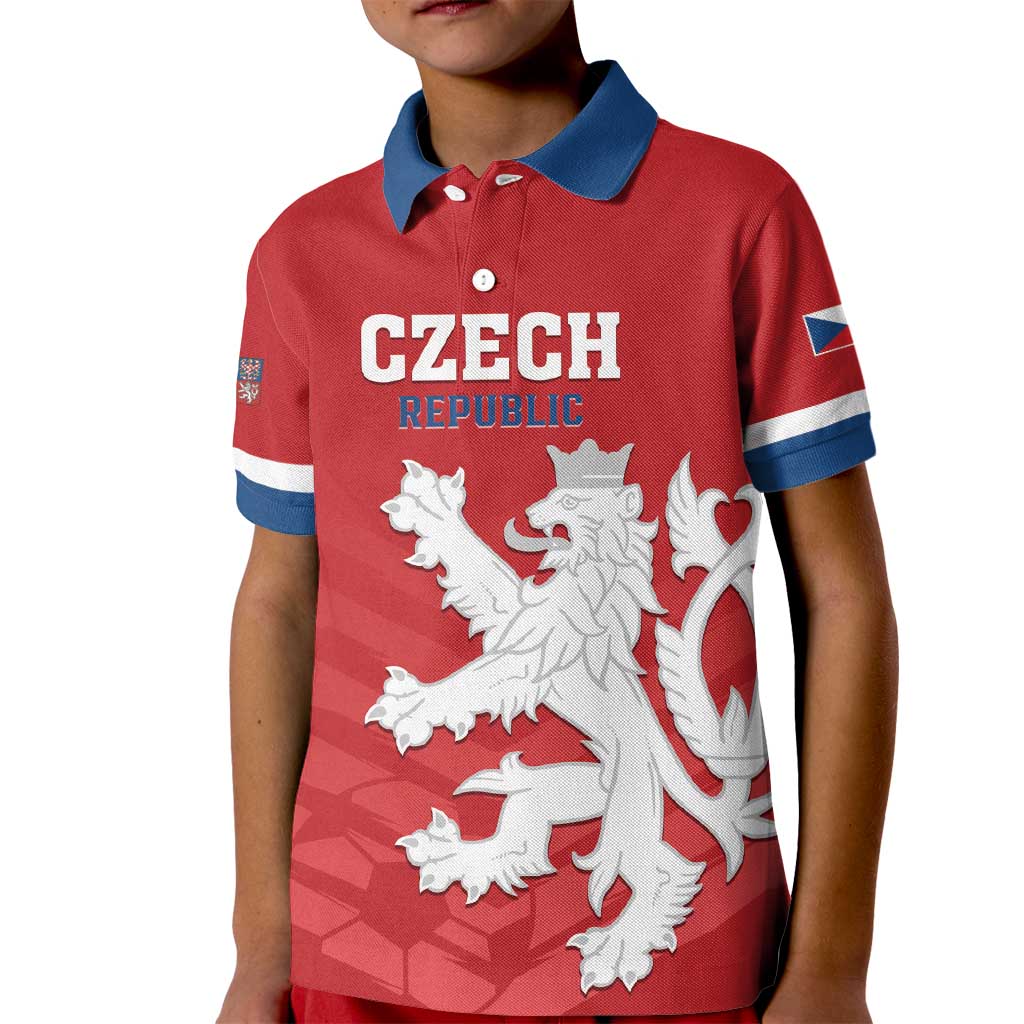 Custom Czech Republic 2024 Football Kid Polo Shirt Jeden Tym Jeden Cil Czechia - Wonder Print Shop