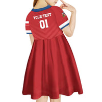 Custom Czech Republic 2024 Football Kid Short Sleeve Dress Jeden Tym Jeden Cil Czechia - Wonder Print Shop