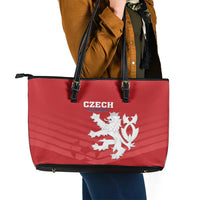 Czech Republic 2024 Football Leather Tote Bag Jeden Tym Jeden Cil Czechia - Wonder Print Shop