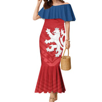Custom Czech Republic 2024 Football Mermaid Dress Jeden Tym Jeden Cil Czechia - Wonder Print Shop