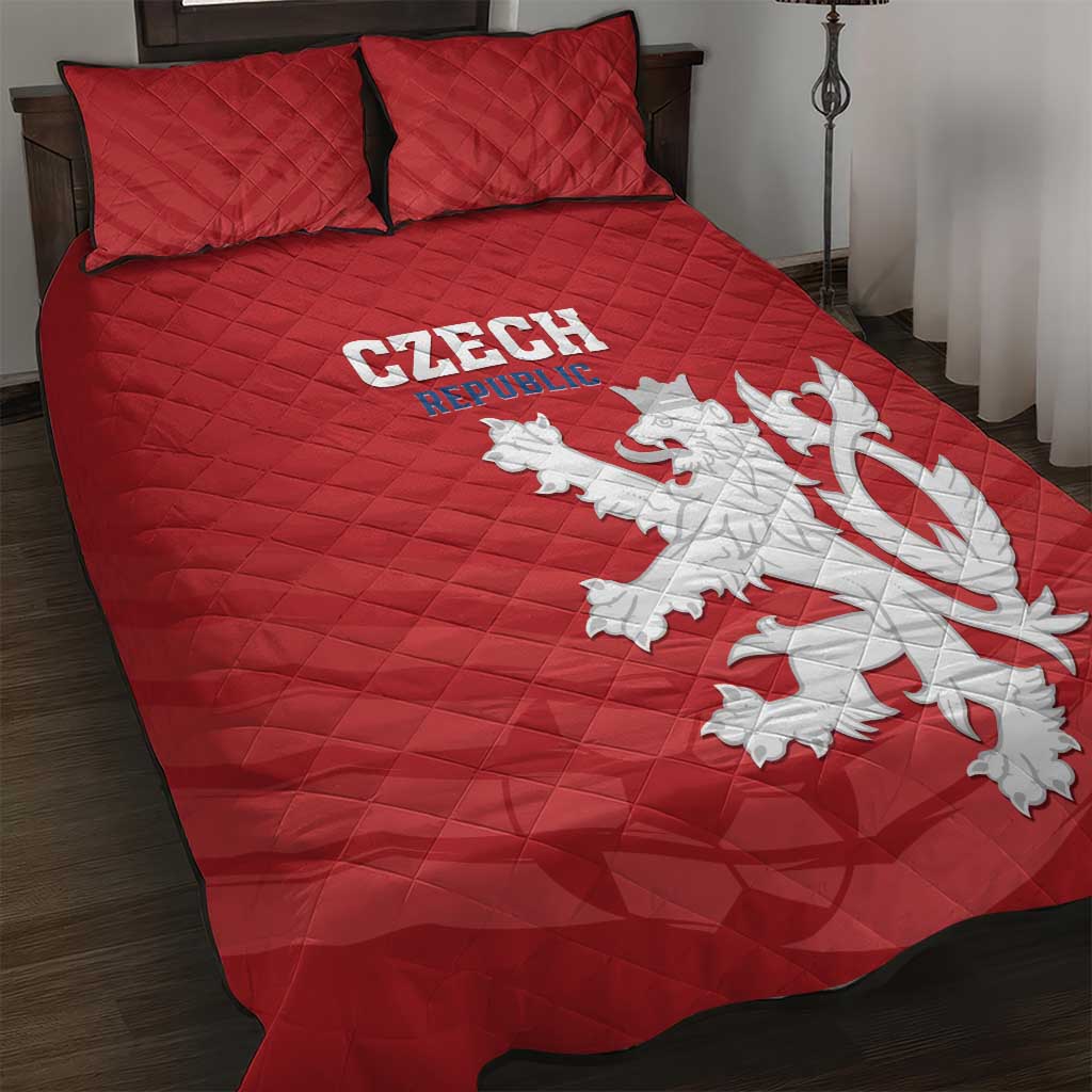 Czech Republic 2024 Football Quilt Bed Set Jeden Tym Jeden Cil Czechia - Wonder Print Shop