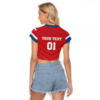 Custom Czech Republic 2024 Football Raglan Cropped T Shirt Jeden Tym Jeden Cil Czechia - Wonder Print Shop
