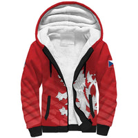 Custom Czech Republic 2024 Football Sherpa Hoodie Jeden Tym Jeden Cil Czechia - Wonder Print Shop
