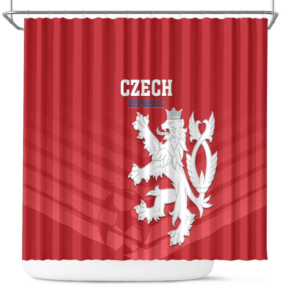 Czech Republic 2024 Football Shower Curtain Jeden Tym Jeden Cil Czechia