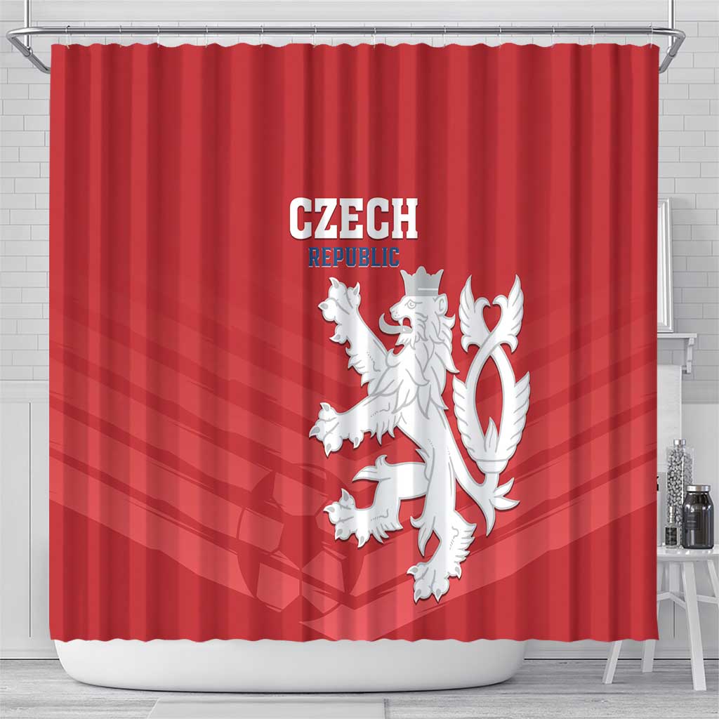 Czech Republic 2024 Football Shower Curtain Jeden Tym Jeden Cil Czechia