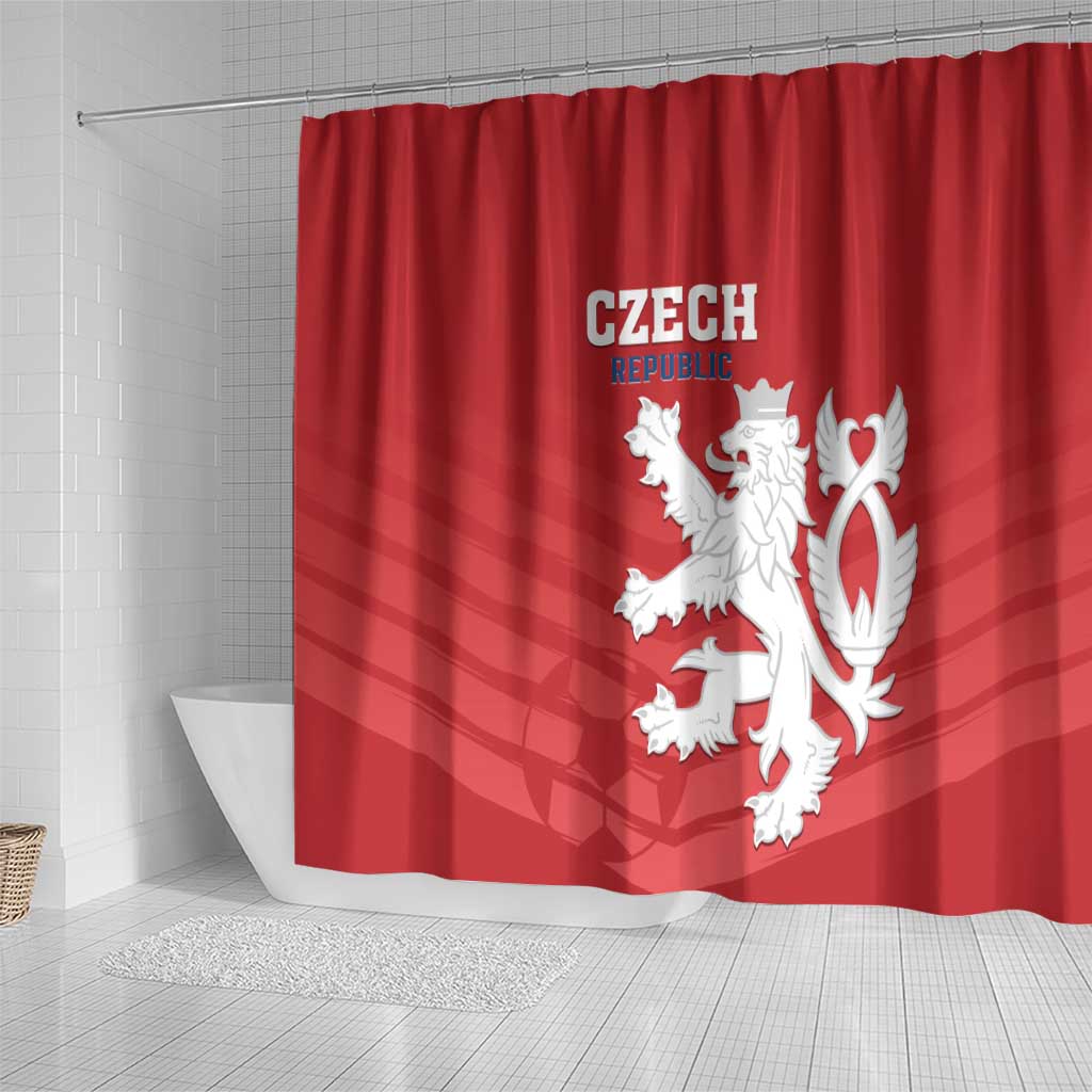 Czech Republic 2024 Football Shower Curtain Jeden Tym Jeden Cil Czechia