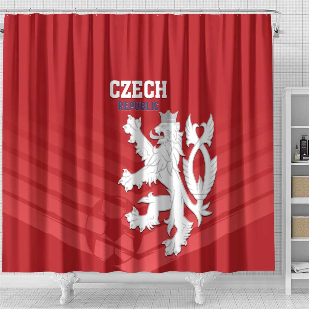 Czech Republic 2024 Football Shower Curtain Jeden Tym Jeden Cil Czechia