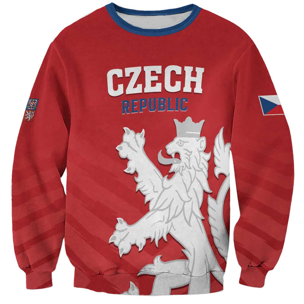 Custom Czech Republic 2024 Football Sweatshirt Jeden Tym Jeden Cil Czechia - Wonder Print Shop