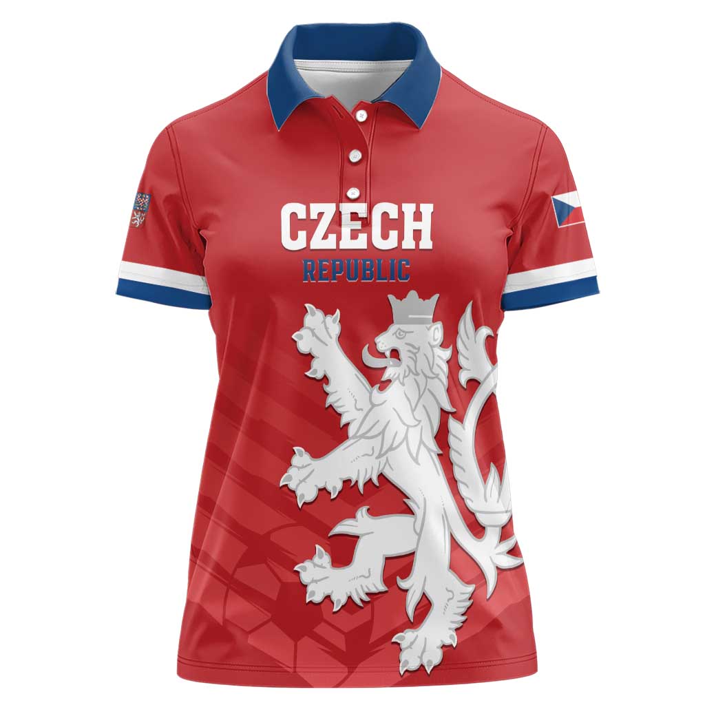 Custom Czech Republic 2024 Football Women Polo Shirt Jeden Tym Jeden Cil Czechia - Wonder Print Shop