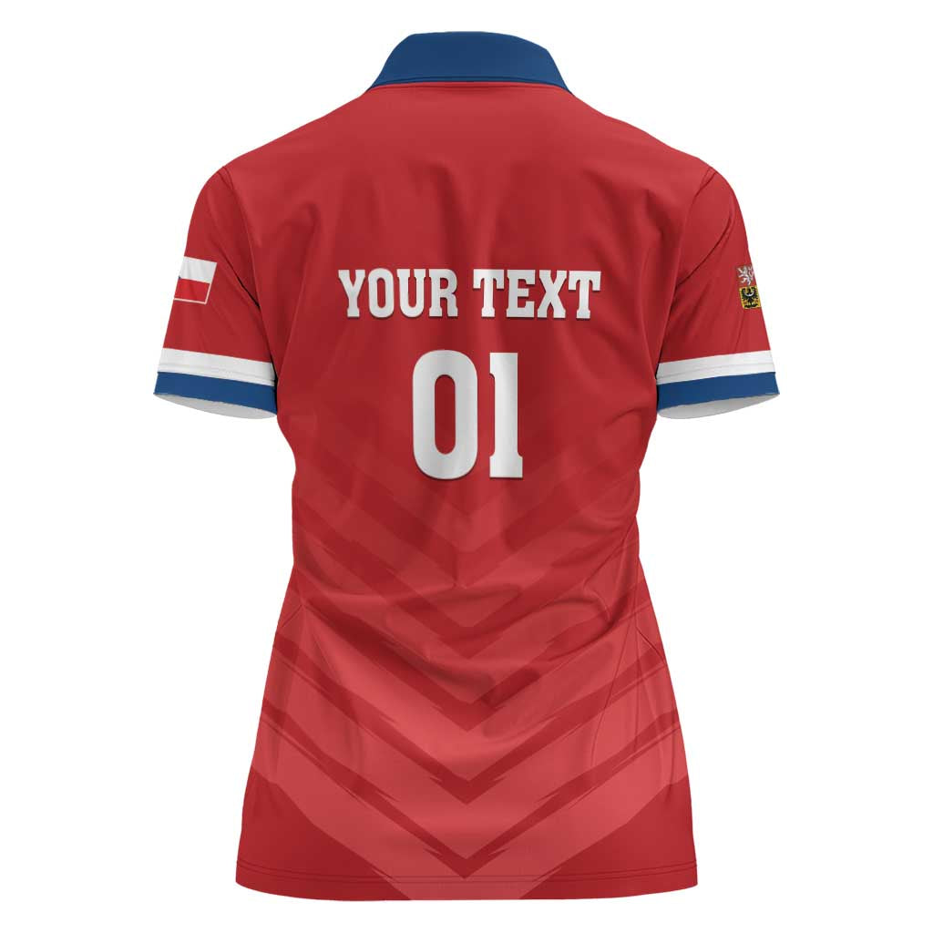 Custom Czech Republic 2024 Football Women Polo Shirt Jeden Tym Jeden Cil Czechia - Wonder Print Shop