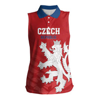 Custom Czech Republic 2024 Football Women Sleeveless Polo Shirt Jeden Tym Jeden Cil Czechia - Wonder Print Shop