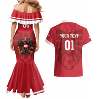 Custom Austria 2024 Football Couples Matching Mermaid Dress and Hawaiian Shirt Das Team Go Champions - Wonder Print Shop