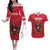 Custom Austria 2024 Football Couples Matching Off The Shoulder Long Sleeve Dress and Hawaiian Shirt Das Team Go Champions - Wonder Print Shop