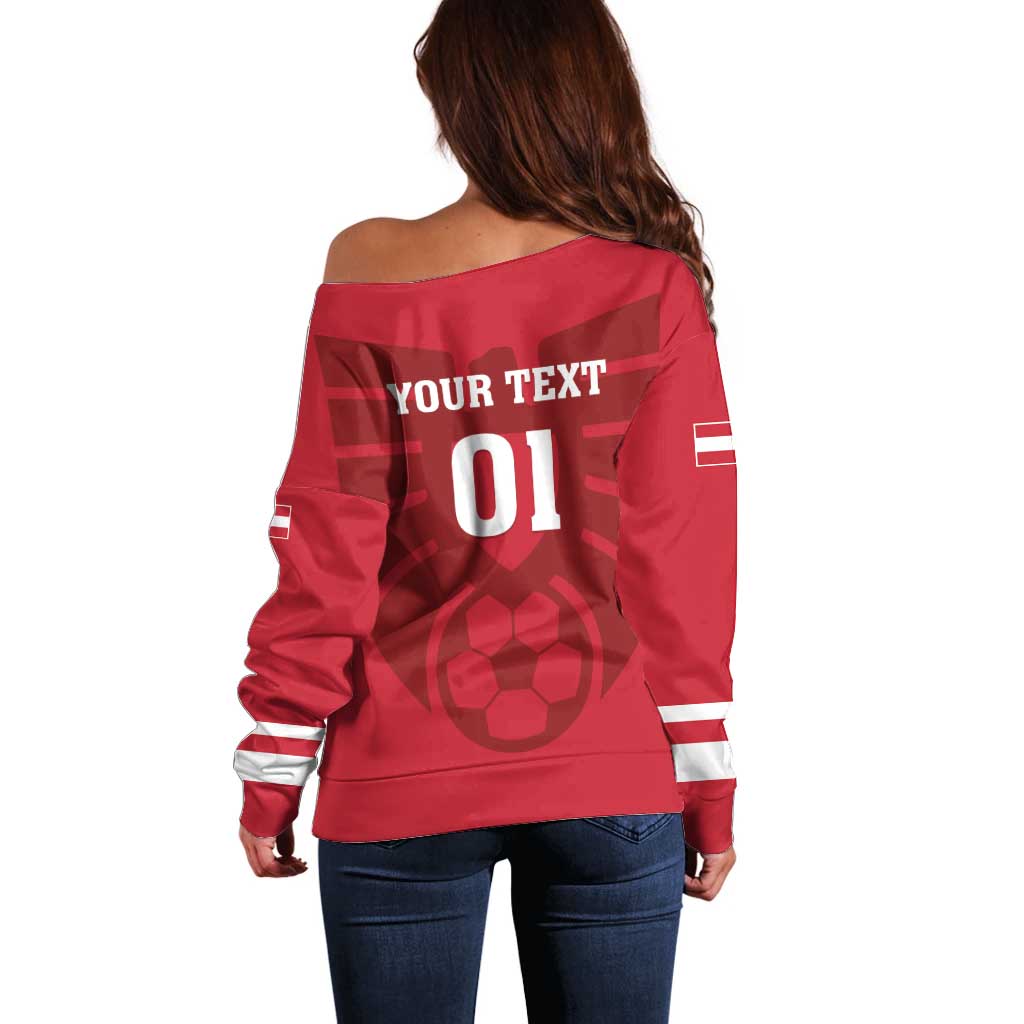 Custom Austria 2024 Football Off Shoulder Sweater Das Team Go Champions - Wonder Print Shop