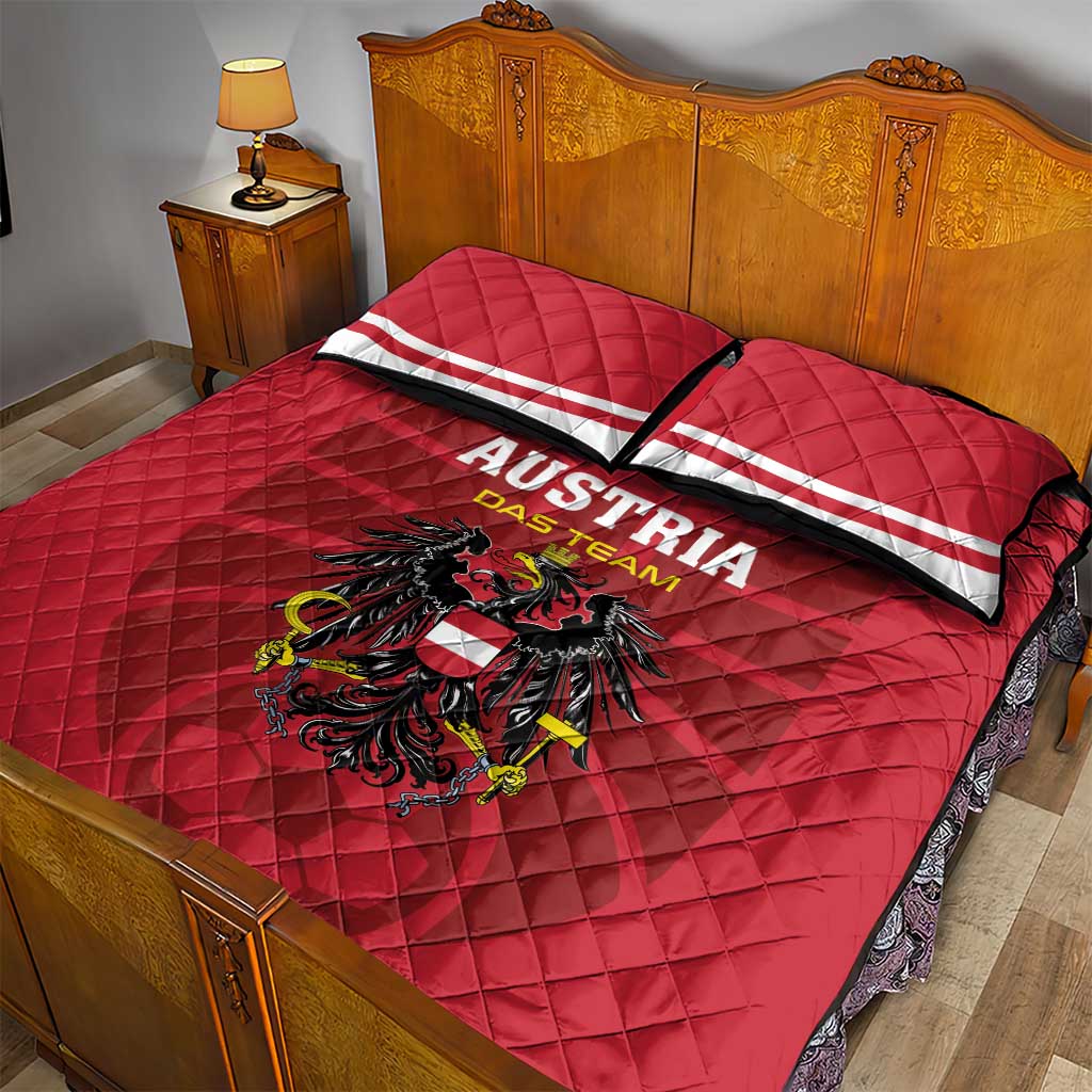 Austria 2024 Football Quilt Bed Set Das Team Go Champions - Wonder Print Shop