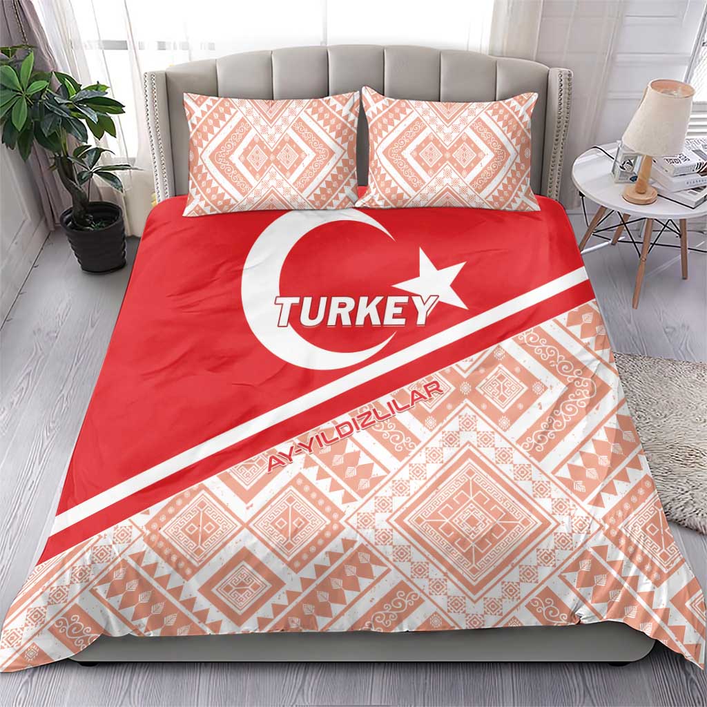 Turkey 2024 Football Bedding Set Ay Yldzllar Biz Bitti Demeden Bitmez - Wonder Print Shop