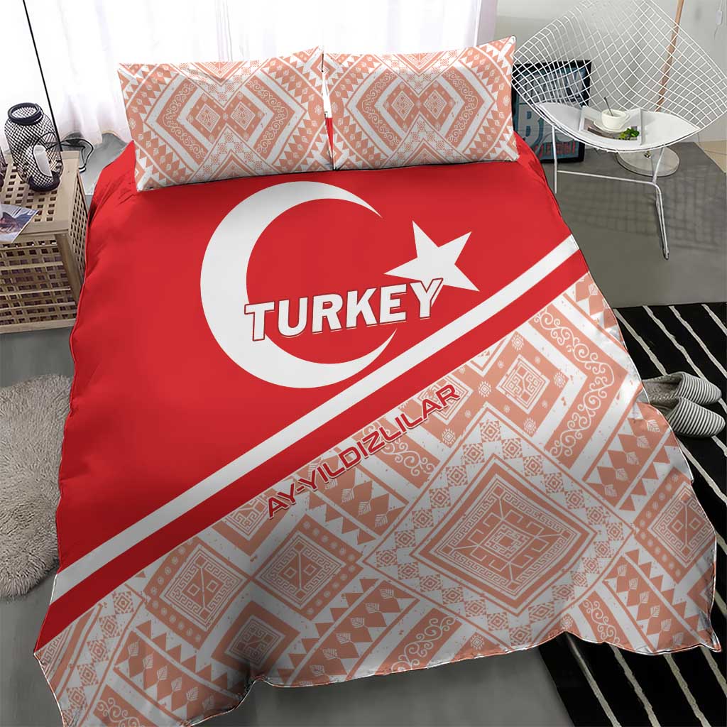 Turkey 2024 Football Bedding Set Ay Yldzllar Biz Bitti Demeden Bitmez - Wonder Print Shop