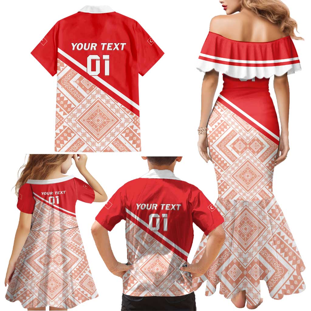 Custom Turkey 2024 Football Family Matching Mermaid Dress and Hawaiian Shirt Ay Yldzllar Biz Bitti Demeden Bitmez - Wonder Print Shop