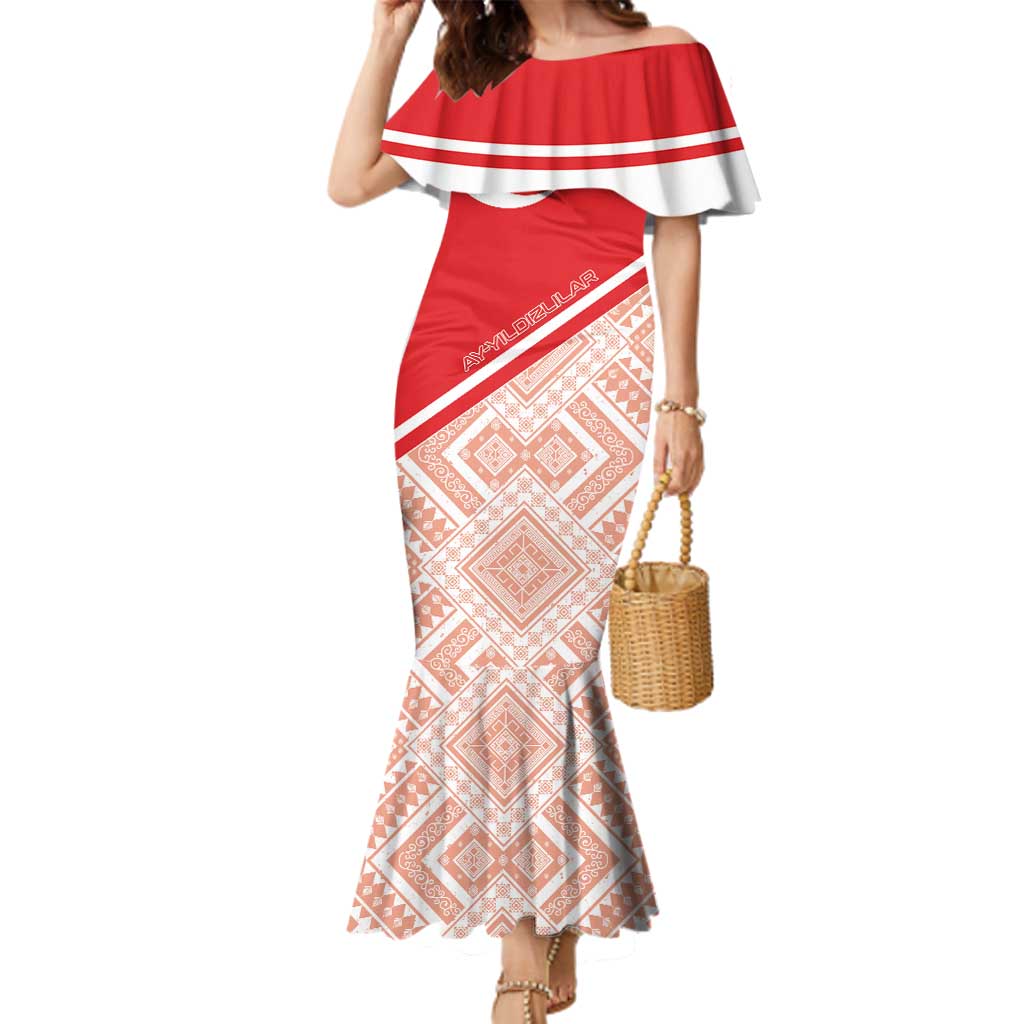 Custom Turkey 2024 Football Family Matching Mermaid Dress and Hawaiian Shirt Ay Yldzllar Biz Bitti Demeden Bitmez - Wonder Print Shop