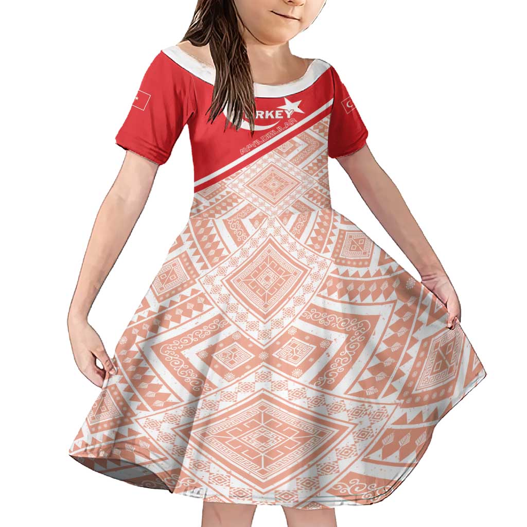 Custom Turkey 2024 Football Family Matching Short Sleeve Bodycon Dress and Hawaiian Shirt Ay Yldzllar Biz Bitti Demeden Bitmez - Wonder Print Shop