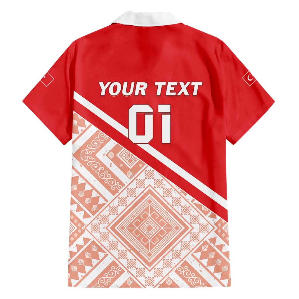 Custom Turkey 2024 Football Family Matching Short Sleeve Bodycon Dress and Hawaiian Shirt Ay Yldzllar Biz Bitti Demeden Bitmez - Wonder Print Shop