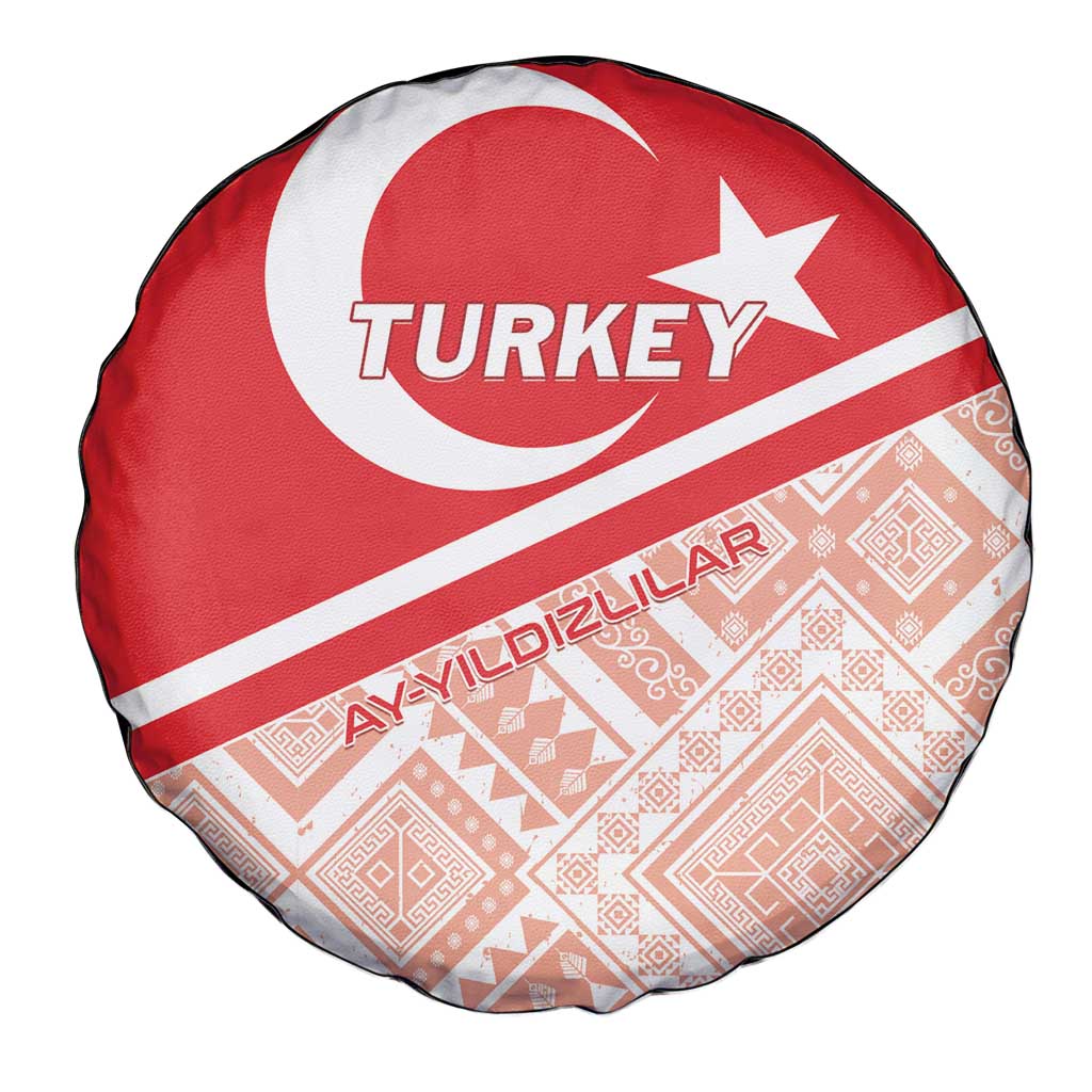 Turkey 2024 Football Spare Tire Cover Ay Yldzllar Biz Bitti Demeden Bitmez - Wonder Print Shop