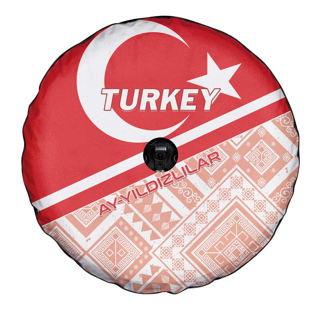 Turkey 2024 Football Spare Tire Cover Ay Yldzllar Biz Bitti Demeden Bitmez - Wonder Print Shop